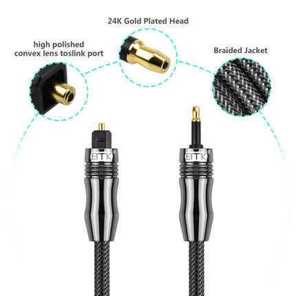 EMK OD1.0mm 3.5mm Digital Sound Toslink to Mini Toslink Digital Optical Audio Cable, 1m, 1.5m, 2m, 3m, 5m