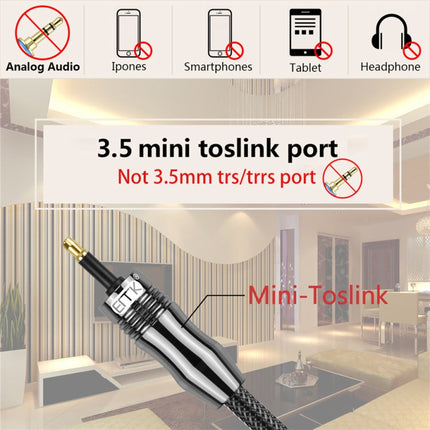 EMK OD1.0mm 3.5mm Digital Sound Toslink to Mini Toslink Digital Optical Audio Cable, 1m, 1.5m, 2m, 3m, 5m