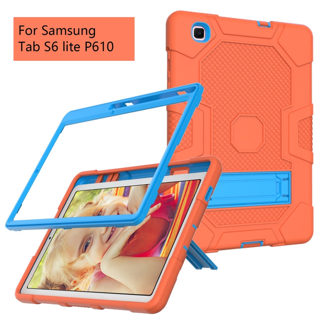 Contrast Color Robot Shockproof Silicone + PC Protective Case with Holder, For Samsung Galaxy Tab S6 Lite P610, For iPad 9.7 (2018 / 2017), For iPad Air 2022 / 2020 10.9 inch