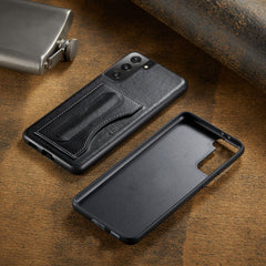 Fierre Shann Full Coverage Protective Leather Case with Holder & Card Slot, For Samsung Galaxy S21 5G, For Samsung Galaxy S21+ 5G, For Samsung Galaxy S21 Ultra 5G