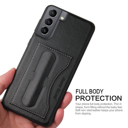 Fierre Shann Full Coverage Protective Leather Case with Holder & Card Slot, For Samsung Galaxy S21 5G, For Samsung Galaxy S21+ 5G, For Samsung Galaxy S21 Ultra 5G