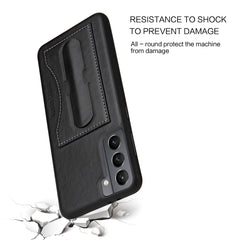 Fierre Shann Full Coverage Protective Leather Case with Holder & Card Slot, For Samsung Galaxy S21 5G, For Samsung Galaxy S21+ 5G, For Samsung Galaxy S21 Ultra 5G