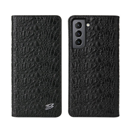 Fierre Shann Crocodile Texture Magnetic Horizontal Flip Genuine Leather Case with Holder & Card Slot, For Samsung Galaxy S21 5G, For Samsung Galaxy S21+ 5G, For Samsung Galaxy S21 Ultra 5G