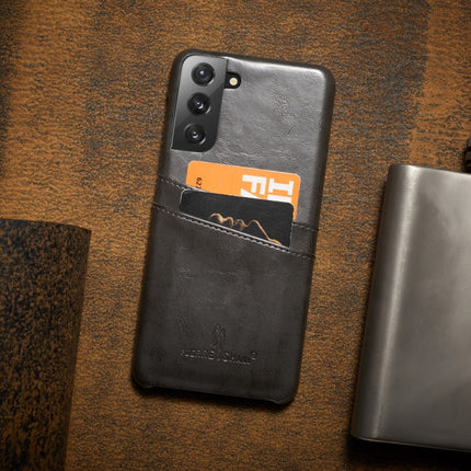 Fierre Shann Oil Wax Texture Leather Back Cover Case, For Samsung Galaxy S21 5G, For Samsung Galaxy S21+ 5G, For Samsung Galaxy S21 Ultra 5G