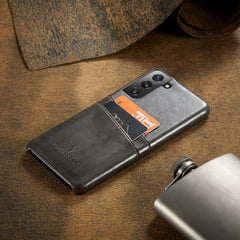 Fierre Shann Oil Wax Texture Leather Back Cover Case, For Samsung Galaxy S21 5G, For Samsung Galaxy S21+ 5G, For Samsung Galaxy S21 Ultra 5G