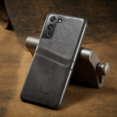 Fierre Shann Oil Wax Texture Leather Back Cover Case, For Samsung Galaxy S21 5G, For Samsung Galaxy S21+ 5G, For Samsung Galaxy S21 Ultra 5G