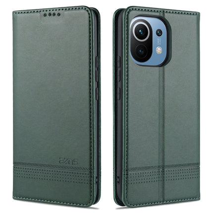 AZNS Magnetic Calf Texture Horizontal Flip Leather Case with Card Slots & Holder & Wallet, For Xiaomi Mi 11