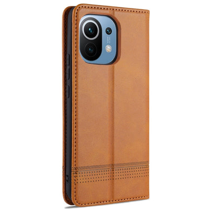 AZNS Magnetic Calf Texture Horizontal Flip Leather Case with Card Slots & Holder & Wallet, For Xiaomi Mi 11
