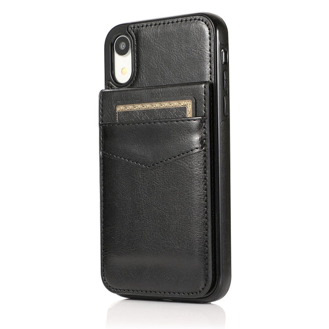 Solid Color PC + TPU Protective Case with Holder & Card Slots, For iPhone XR, For iPhone XS Max, For iPhone 11, For iPhone 11 Pro