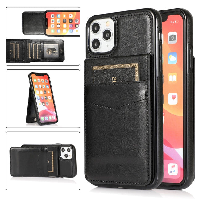 Solid Color PC + TPU Protective Case with Holder & Card Slots, For iPhone 11 Pro Max, For iPhone 12 mini, For iPhone 12 / 12 Pro, For iPhone 12 Pro Max