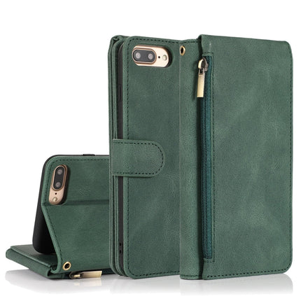 Skin-feel Crazy Horse Texture Zipper Wallet Bag Horizontal Flip Leather Case with Holder & Card Slots & Wallet & Lanyard, For iPhone 6, For iPhone 6 Plus, For iPhone SE 2022 / SE 2020 / 8 / 7, For iPhone 8 Plus / 7 Plus