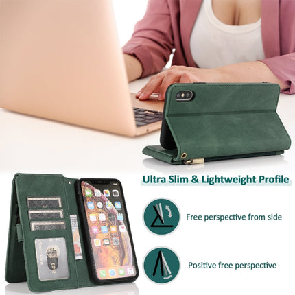 Skin-feel Crazy Horse Texture Zipper Wallet Bag Horizontal Flip Leather Case with Holder & Card Slots & Wallet & Lanyard, For iPhone XS / X, For iPhone XR, For iPhone XS Max, For iPhone 11