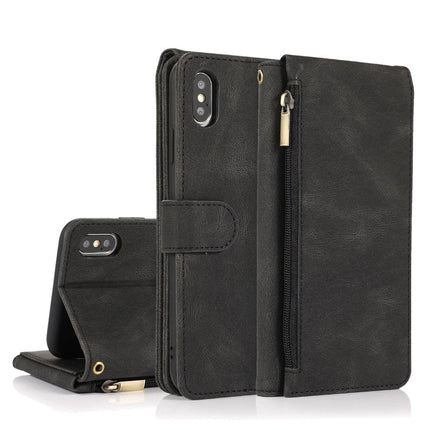 Skin-feel Crazy Horse Texture Zipper Wallet Bag Horizontal Flip Leather Case with Holder & Card Slots & Wallet & Lanyard, For iPhone XS / X, For iPhone XR, For iPhone XS Max, For iPhone 11