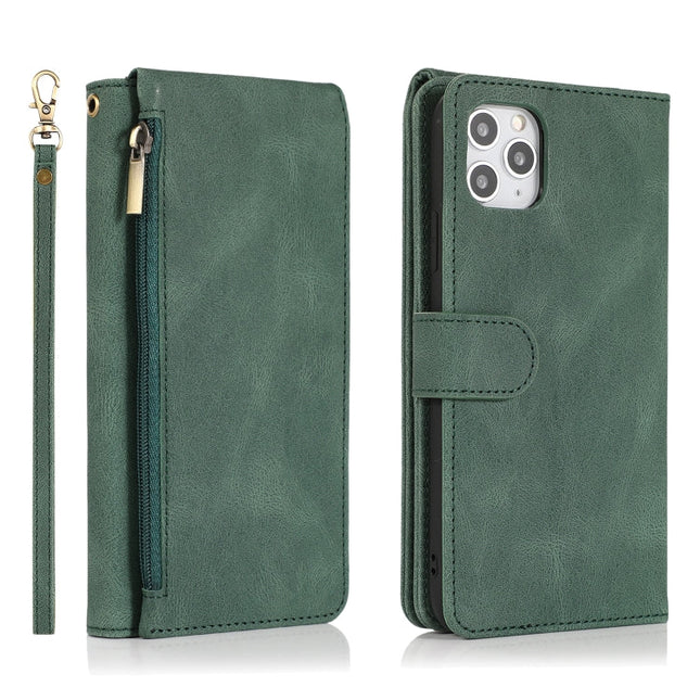 Skin-feel Crazy Horse Texture Zipper Wallet Bag Horizontal Flip Leather Case with Holder & Card Slots & Wallet & Lanyard, For iPhone 11 Pro, For iPhone 11 Pro Max, For iPhone 12 mini, For iPhone 12 / 12 Pro