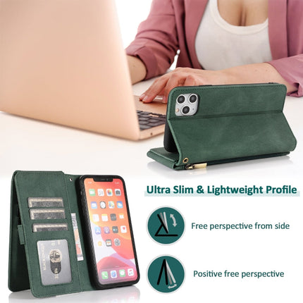 Skin-feel Crazy Horse Texture Zipper Wallet Bag Horizontal Flip Leather Case with Holder & Card Slots & Wallet & Lanyard, For iPhone 11 Pro, For iPhone 11 Pro Max, For iPhone 12 mini, For iPhone 12 / 12 Pro