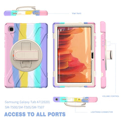 Shockproof Colorful Silicone + PC Protective Case with Holder & Shoulder Strap & Hand Strap, For Samsung Galaxy Tab A7 10.4(2020) T500 / T505, For Samsung Galaxy Tab A 8.0 (2019) T290 / T295