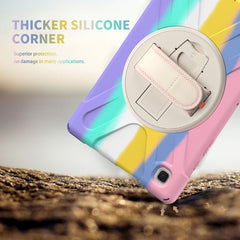 Shockproof Colorful Silicone + PC Protective Case with Holder & Shoulder Strap & Hand Strap, For Samsung Galaxy Tab A7 10.4(2020) T500 / T505, For Samsung Galaxy Tab A 8.0 (2019) T290 / T295