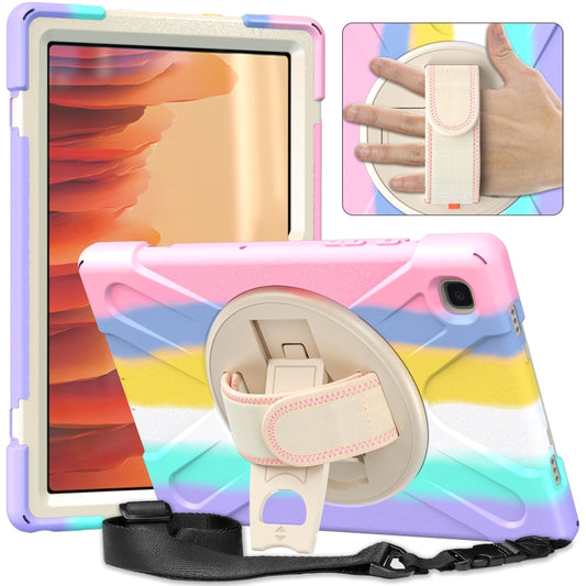Shockproof Colorful Silicone + PC Protective Case with Holder & Shoulder Strap & Hand Strap, For Samsung Galaxy Tab A7 10.4(2020) T500 / T505, For Samsung Galaxy Tab A 8.0 (2019) T290 / T295