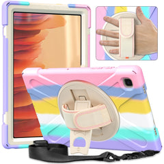 Shockproof Colorful Silicone + PC Protective Case with Holder & Shoulder Strap & Hand Strap, For Samsung Galaxy Tab A7 10.4(2020) T500 / T505, For Samsung Galaxy Tab A 8.0 (2019) T290 / T295