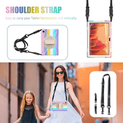 Shockproof Colorful Silicone + PC Protective Case with Holder & Shoulder Strap & Hand Strap, For Samsung Galaxy Tab A7 10.4(2020) T500 / T505, For Samsung Galaxy Tab A 8.0 (2019) T290 / T295