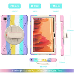 Shockproof Colorful Silicone + PC Protective Case with Holder & Shoulder Strap & Hand Strap, For Samsung Galaxy Tab A7 10.4(2020) T500 / T505, For Samsung Galaxy Tab A 8.0 (2019) T290 / T295