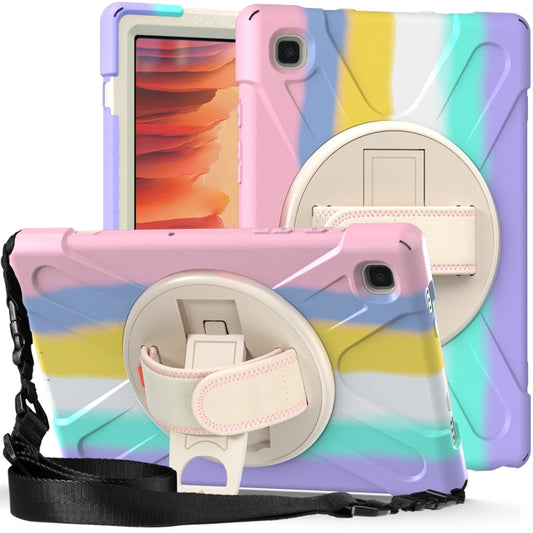 Shockproof Colorful Silicone + PC Protective Case with Holder & Shoulder Strap & Hand Strap, For Samsung Galaxy Tab A7 10.4(2020) T500 / T505, For Samsung Galaxy Tab A 8.0 (2019) T290 / T295
