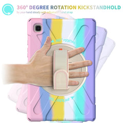 Shockproof Colorful Silicone + PC Protective Case with Holder & Shoulder Strap & Hand Strap, For Samsung Galaxy Tab A7 10.4(2020) T500 / T505, For Samsung Galaxy Tab A 8.0 (2019) T290 / T295