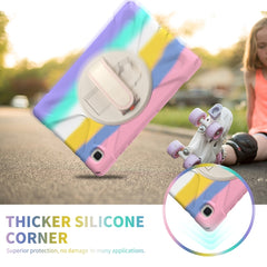 Shockproof Colorful Silicone + PC Protective Case with Holder & Shoulder Strap & Hand Strap, For Samsung Galaxy Tab A7 10.4(2020) T500 / T505, For Samsung Galaxy Tab A 8.0 (2019) T290 / T295