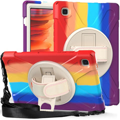 Shockproof Colorful Silicone + PC Protective Case with Holder & Shoulder Strap & Hand Strap, For Samsung Galaxy Tab A7 10.4(2020) T500 / T505, For Samsung Galaxy Tab A 8.0 (2019) T290 / T295