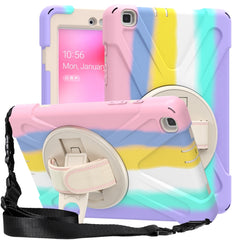 Shockproof Colorful Silicone + PC Protective Case with Holder & Shoulder Strap & Hand Strap, For Samsung Galaxy Tab A7 10.4(2020) T500 / T505, For Samsung Galaxy Tab A 8.0 (2019) T290 / T295