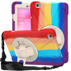 Shockproof Colorful Silicone + PC Protective Case with Holder & Shoulder Strap & Hand Strap, For Samsung Galaxy Tab A7 10.4(2020) T500 / T505, For Samsung Galaxy Tab A 8.0 (2019) T290 / T295