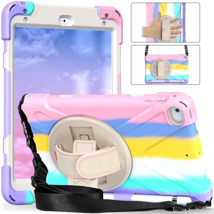 Shockproof Colorful Silicone + PC Protective Case with Holder & Shoulder Strap & Hand Strap, For iPad Mini (2019), For iPad 10.2 (2020), For iPad Air 2022 / 2020 10.9, For iPad 9.7 (2018)