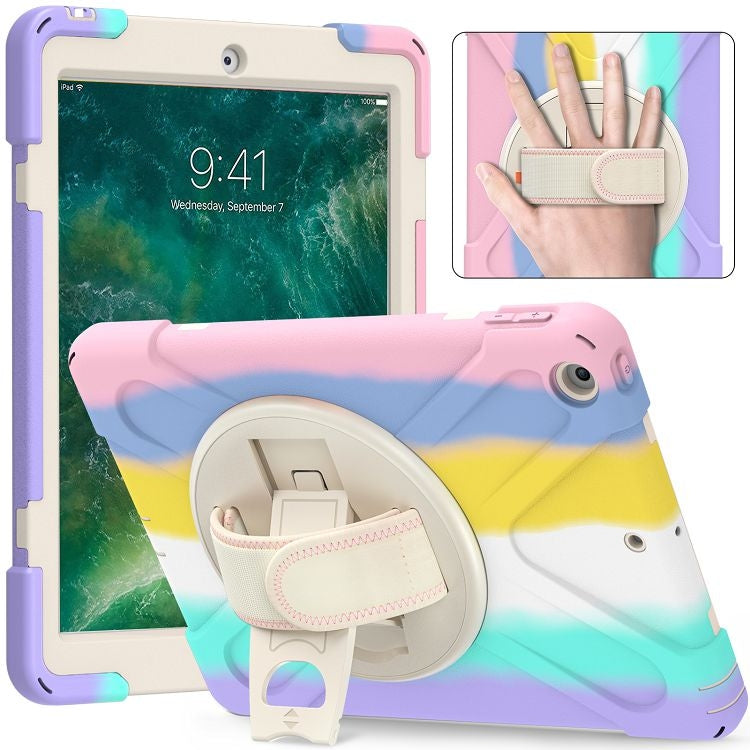 Shockproof Colorful Silicone + PC Protective Case with Holder & Shoulder Strap & Hand Strap, For iPad Mini (2019), For iPad 10.2 (2020), For iPad Air 2022 / 2020 10.9, For iPad 9.7 (2018)