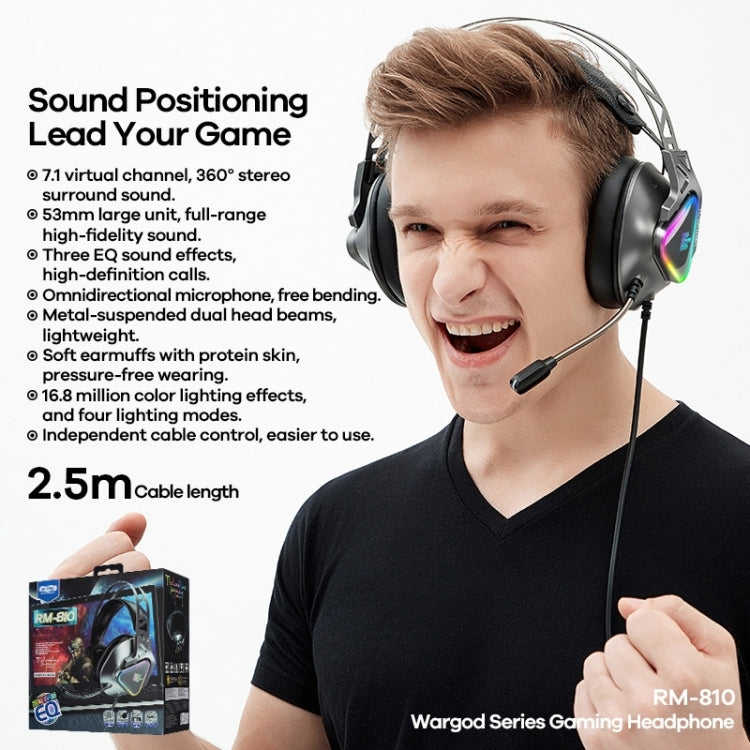 Remax RM-810 Wargod Series Intelligent Noise Reduction Gaming Headphone with Mic