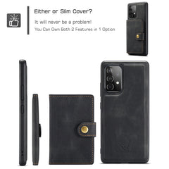 JEEHOOD Retro Magnetic Detachable Protective Case with Wallet & Card Slot & Holder, For Samsung Galaxy A52 5G, For Samsung Galaxy A72 5G, For Samsung Galaxy A12 5G, For Samsung Galaxy A42 5G, For Samsung Galaxy A51 5G