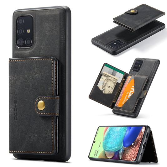 JEEHOOD Retro Magnetic Detachable Protective Case with Wallet & Card Slot & Holder, For Samsung Galaxy A71 5G