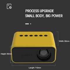 T500 1920x1080P 80 Lumens Portable Home Theater LED HD Digital Projector, Without Remote Control & Adaptor, With Remote Control & Adaptor