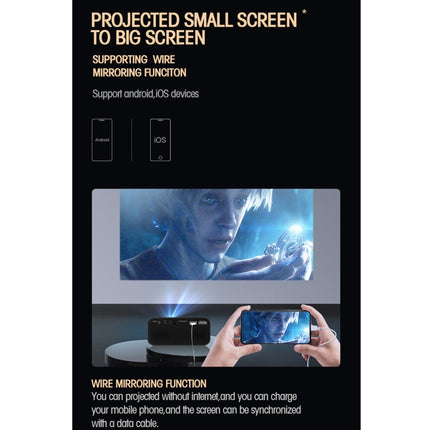 T500 1920x1080P 80 Lumens Portable Home Theater LED HD Digital Projector, Without Remote Control & Adaptor, With Remote Control & Adaptor