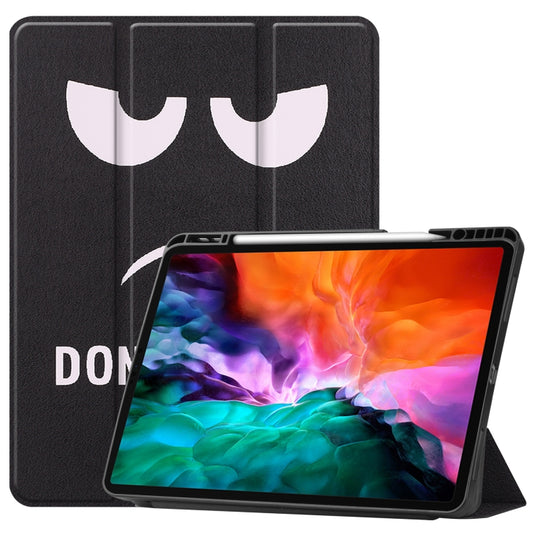 Colored Drawing Horizontal Flip TPU + PU Leather Case with Three-folding Holder & Sleep / Wake-up Function & Pen Slot, For iPad Pro 12.9 2022 / 2021