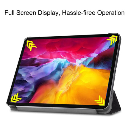 Colored Drawing Horizontal Flip PC + PU Leather Case with Three-folding Holder & Sleep / Wake-up Function, For iPad Pro 11 (2021)