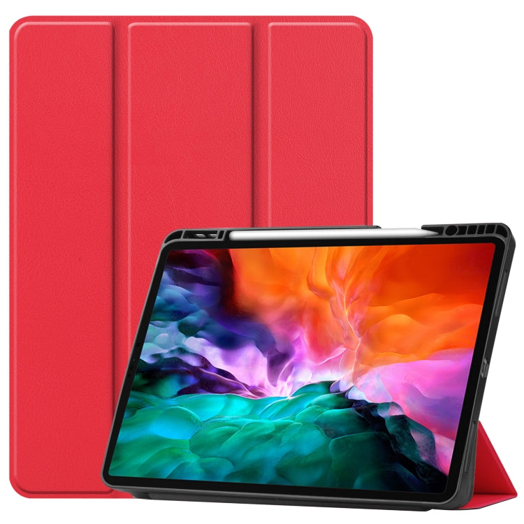 Horizontal Flip Honeycomb TPU + PU Leather Case with Three-folding Holder & Sleep / Wake-up Function & Pen Slot, For iPad Pro 12.9 2022 / 2021