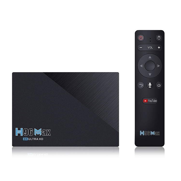 H96 Max 8K Smart TV BOX Android 11.0 Media Player wtih Remote Control, Quad Core RK3566, RAM: 8GB, ROM: 64GB, Dual Frequency 2.4GHz WiFi / 5G