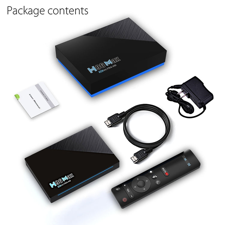 H96 Max 8K Smart TV BOX Android 11.0 Media Player wtih Remote Control, Quad Core RK3566, RAM: 8GB, ROM: 64GB, Dual Frequency 2.4GHz WiFi / 5G