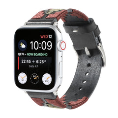 Woven Contrast Leather Strap, For Apple Watch Ultra 49mm / Series 8&7 45mm / SE 2&6&SE&5&4 44mm / 3&2&1 42mm, For Apple Watch Series 8&7 41mm / SE 2&6&SE&5&4 40mm / 3&2&1 38mm