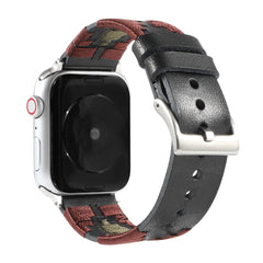 Woven Contrast Leather Strap, For Apple Watch Ultra 49mm / Series 8&7 45mm / SE 2&6&SE&5&4 44mm / 3&2&1 42mm, For Apple Watch Series 8&7 41mm / SE 2&6&SE&5&4 40mm / 3&2&1 38mm