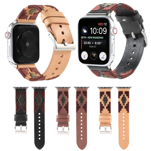 Woven Contrast Leather Strap, For Apple Watch Ultra 49mm / Series 8&7 45mm / SE 2&6&SE&5&4 44mm / 3&2&1 42mm, For Apple Watch Series 8&7 41mm / SE 2&6&SE&5&4 40mm / 3&2&1 38mm