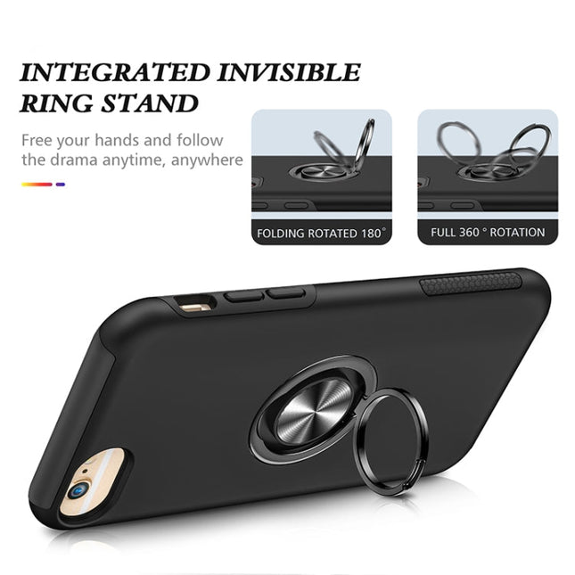 PC + TPU Shockproof Magnetic Protective Case with Invisible Ring Holder, For iPhone 6, For iPhone 6 Plus, For iPhone SE 2022 / SE 2020 / 8 / 7, For iPhone 8 Plus / 7 Plus