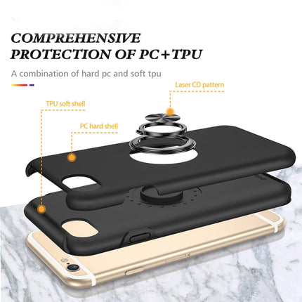 PC + TPU Shockproof Magnetic Protective Case with Invisible Ring Holder, For iPhone 6, For iPhone 6 Plus, For iPhone SE 2022 / SE 2020 / 8 / 7, For iPhone 8 Plus / 7 Plus