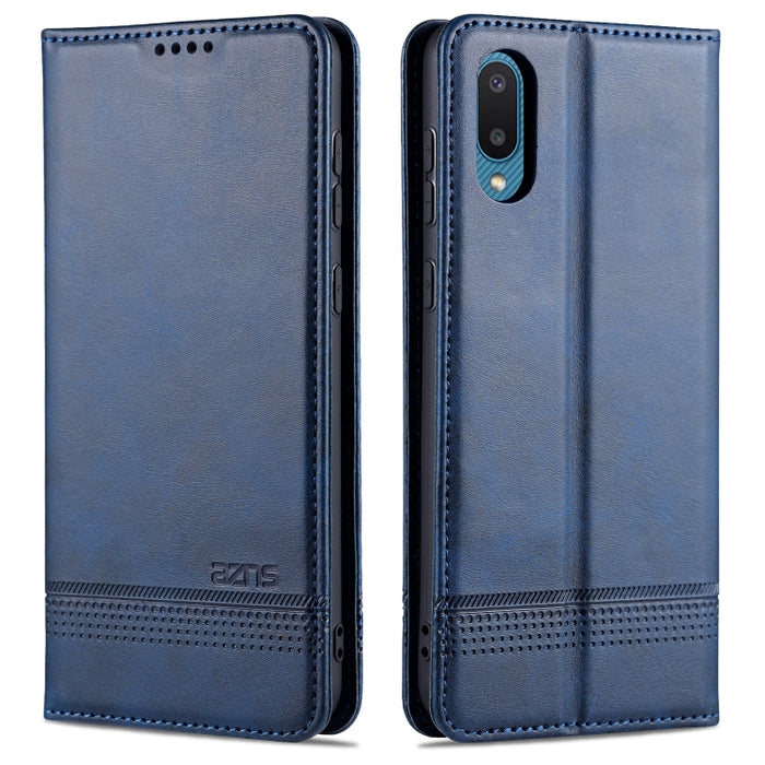 AZNS Magnetic Calf Texture Horizontal Flip Leather Case with Card Slots & Holder & Wallet, For Samsung Galaxy A02