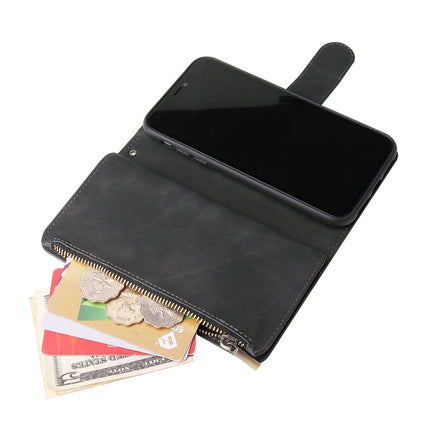 Multifunctional Retro Frosted Horizontal Flip Leather Case with Card Slot & Holder & Zipper Wallet & Photo Frame & Lanyard, For iPhone XR, For iPhone 11 Pro Max